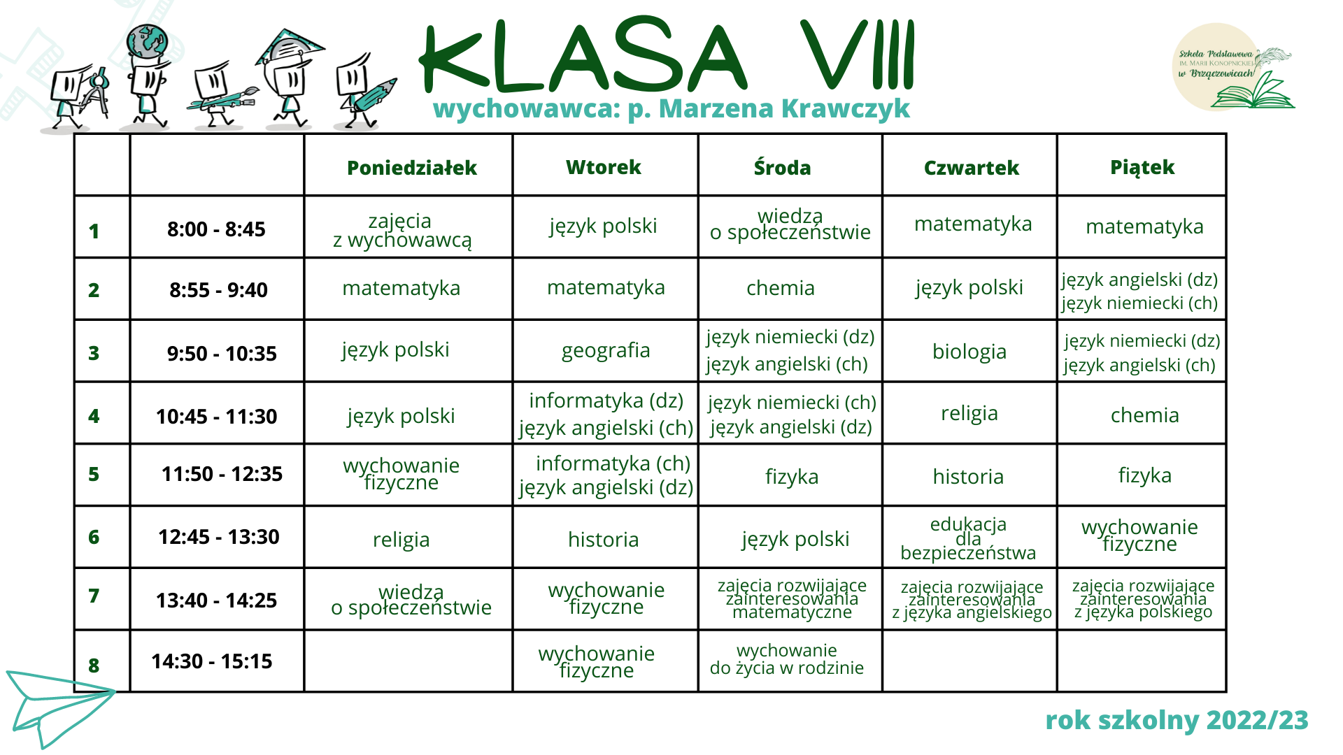 Sp Brz Czowice Plan Lekcji Na Rok Szkolny