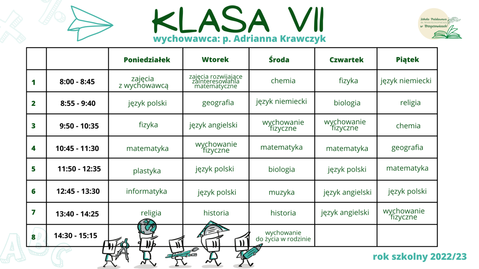 SP Brzączowice » Plan Lekcji Na Rok Szkolny 2022/23
