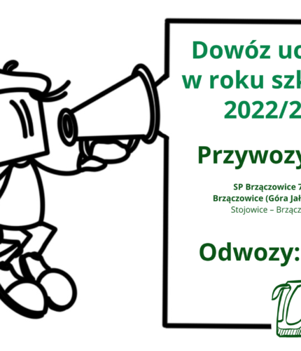 Dowóz i odwóz uczniów w roku szkolnym 2022/23