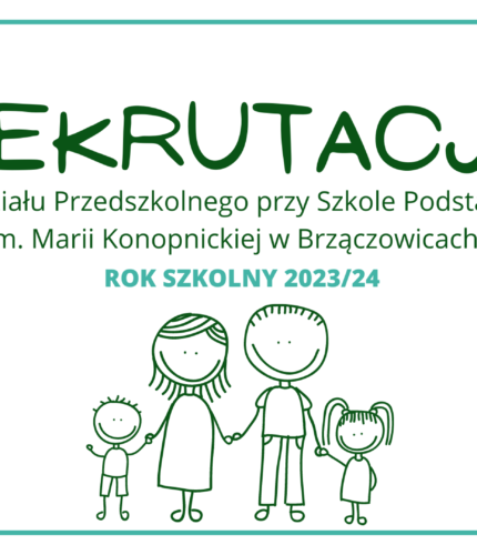 Rekrutacja do Oddziału Przedszkolnego w Szkole Podstawowej w Brzączowicach